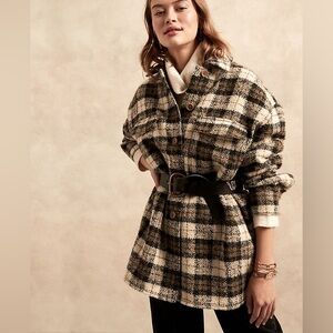 BANANA REPUBLIC Oversized Italian Bouclé Shirt Jacket